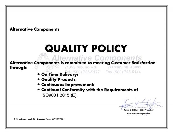 Quality Policy Document