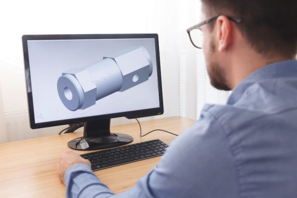 Man using CAD program
